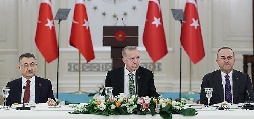 Cumhurbaşkanı Erdoğan, AB üyesi ülkelerin büyükelçileriyle yapılan toplantıya katıldı